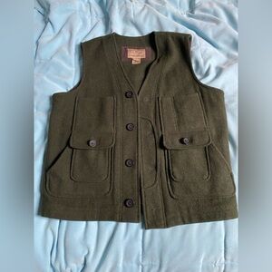 Mens L.L. Bean Forest Green Wool Vest